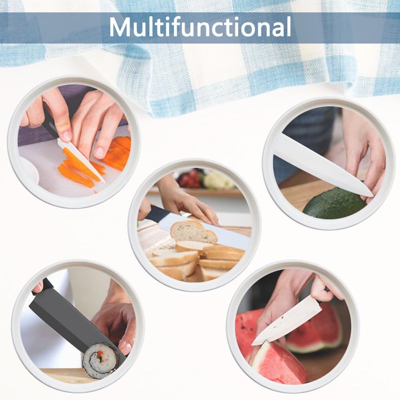 WACOOL Ceramic Knife Set with Sheaths, include 3-Piece: 6-inch Chef's Knife, 5-inch Utility Knife, 4-inch Fruit Paring Knife (Black Handle) - Image 4